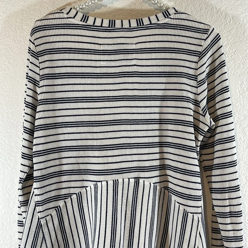 Anthropologie Maeve Eliza Thermal Stripe Long Sleeve Tunic Size Medium OB1089995 - Picture 6 of 11